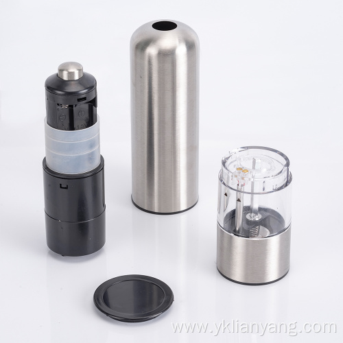 salt and pepper electric stainless grinder with light